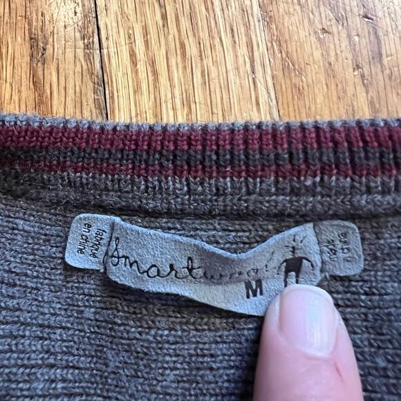 Smartwool Sweater Mens Medium Gray Wool Pullover Hiking - Picture 6 of 6